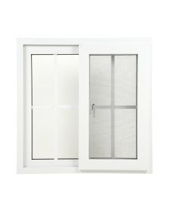 Ventana francesa pvc blanco corrediza con vidrio claro (60 x 60) cm