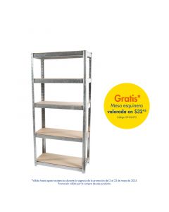 Estante acero uso pesado 5 niveles (148 x 70 x 30) cm 175 kg por nivel carga máxima 875 kg plateado