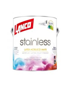 Pintura látex Stainless blanco mate 3.78 L (1 gal) Lanco