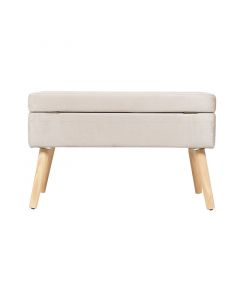 Ottoman mdf y tela beige soporta hasta 100 kg