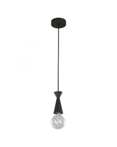 Lámpara colgante acabado negro 1 luz e27 60w (bombillo se vende por separado)