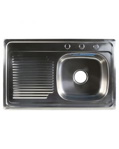 Fregadero empotrar acero inoxidable (14.5 x 80 x 50) cm pulido Aqua Nuova