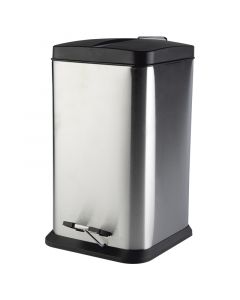 Basurero acero inoxidable cuadrado acabado satinado 20 l