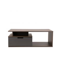 Mesa de centro nogal con gavetero gris