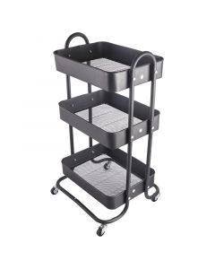 Carrito almacenamiento 3 niveles (80.5 x 43.5 x 44) cm capacidad por nivel 10 kg negro