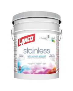 Pintura látex Stainless blanco satín 18.93 L (5 gal) Lanco