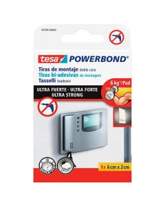 Tira de sujeción doble cara (2 x 6) cm blanco 9 unidades Tesa