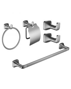 Set accesorios de baño 5 piezas gris gunmetal aqua nuova deluxe