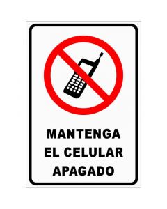 Rótulo Mantenga celular apagado - horizontal