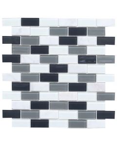 Malla de vidrio negro-gris-blanco 10.5x32.2 cm / 1 pieza