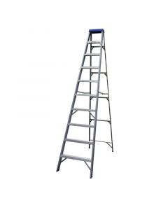 Escalera tipo tijera de aluminio 9 peldaños 180 cm soporta hasta 150 kg