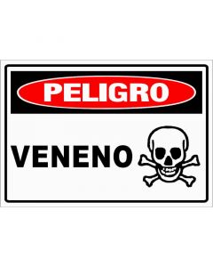 Rótulo Peligro veneno horizontal