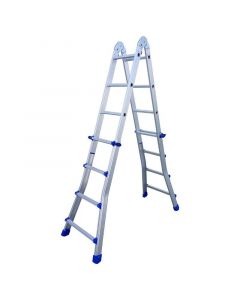 Escalera multiposición de aluminio 16 peldaños 480 cm soporta hasta