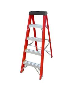 Escalera tipo tijera fibra de vidrio 4 peldaños 120 cm soporta hasta 150 kg