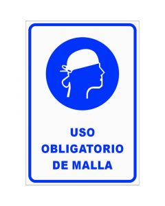 Rótulo Uso malla obligatorio vertical