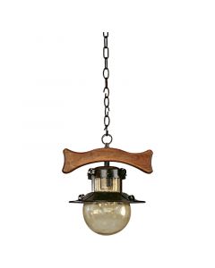Lámpara colgar rústica esfera ámbar 1 luz e27 (bombillo se vende por separado)