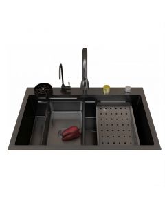 Fregadero acero inoxidable todo en uno empotrar 1 batea (83 x 53) cm Aqua Nuova Deluxe
