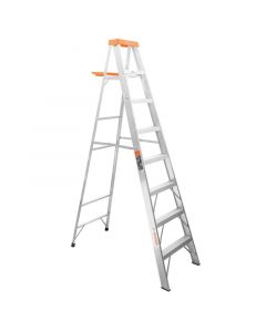 Escalera tipo tijera de aluminio 7 peldaños 210 cm soporta hasta 175 kg