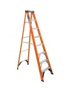 Escalera tipo tijera fibra de vidrio 7 peldaños 210 cm soporta hasta 175 kg