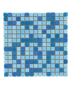 Mosaico solid mix blue vidrio 32.7x32.7 cm / 1 pieza