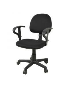 Silla secretarial de tela negra base plástica