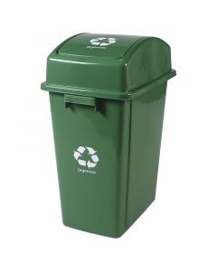 Basurero desechos orgánicos 42 l verde rectangular