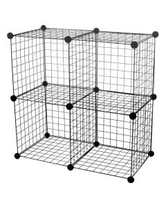 Mueble organizador cubos 4 espacios metal negro 73x73x36.5 cm