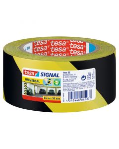 Rollo cinta de señalización 66m amarillo-negro tesa