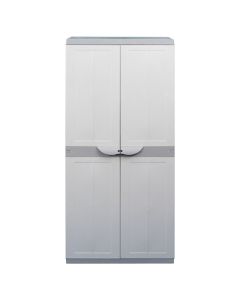 Armario Siena blanco y gris 2 puertas plástico (119 x 60 x 35.5) cm