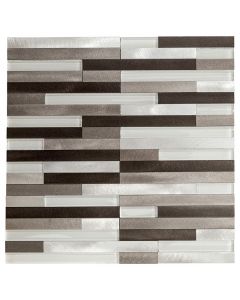 Malla decorativa aluminio autoadhesivo (30 x 30) cm Lund Strips Gray