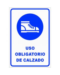 Rótulo Uso calzado obligatorio vertical