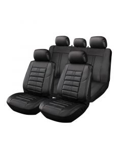 Kit cubreasientos de lujo Opulence Ultra Lux negro 14 pzas incluye cubrevolante y almohadillas Majic