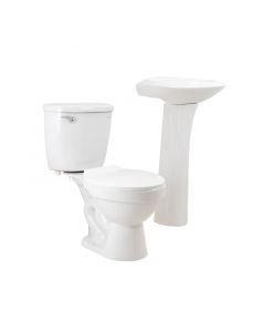 Combo de inodoro Italgrif de 2 piezas + lavamanos con pedestal