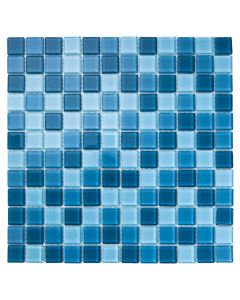 Malla decorativa vidrio (30 x 30) cm Azul Traful