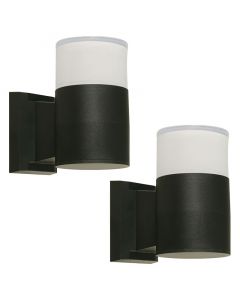 Set 2 lámparas LED exterior negra 5 W 4000 K 33716-2