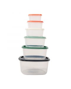 Set 6 piezas contenedores para alimentos plástico traslucido excellent houseware