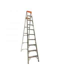 Escalera tipo tijera de aluminio 9 peldaños 270 cm soporta hasta 130 kg