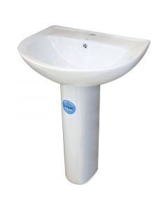 Lavamanos Ravenna ovalado pedestal blanco 84x56x45 cm