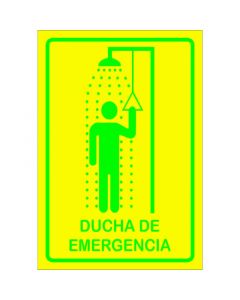 Rótulo Utilice ducha antes de usar