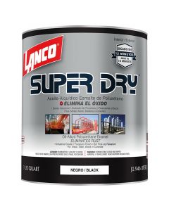 Pintura esmalte de poliuretano Super Dry negro 946 mL (1/4 gal) Lanco