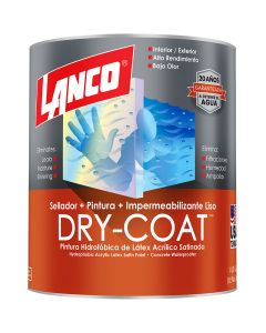 Pintura impermeabilizante Dry Coat blanco pastel satinado 946 mL (1/4 gal) Lanco