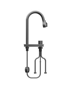 Griferia cocina monomando alto Aqua Nuova plateado satinado