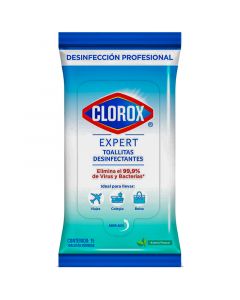 CLOROX WIPES EXPERT 15 UNIDADES FLOW PACK
