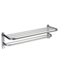 Respisa de metal para baño plateada (60 x 17 x 21.5) cm con toallero