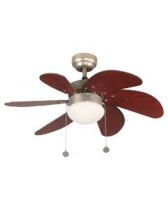 Ventilador de techo 81 cm (32") 6 aspas 1 luz niquel satinado Designers Lighting