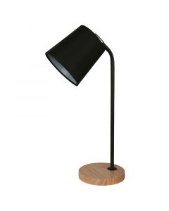 Lámpara de mesa moderna negro 1 luz e27 30418