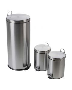 Set de basureros acero inoxidable 30 l y 2 de 5 l