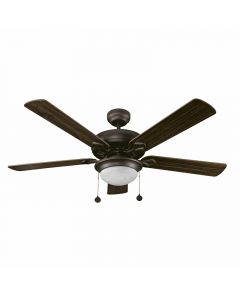 Ventilador techo 52" 5 aspas 2 luces bronce cepillado designers lighting