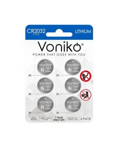 Paquete 6 baterías CR2032 Voniko