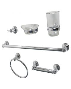 Set accesorios para baño 6 piezas Galicia cromo Aqua Nuova